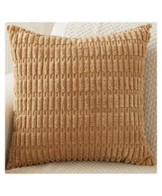 Light Brown Corduroy Cushion Cover | 45x45cm | Soft Plush Cotton Velvet-0