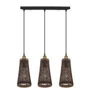 3 Head Rattan Ceiling Pendant 95cm Hanging cord 3 In E27 Screw  Lampshade~4193-5