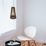 1cm Hole E27 Base Rattan Wicker Wood Pendant Lighting Ceiling Shade ~4469-2