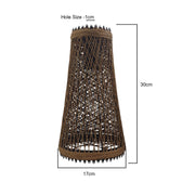 1cm Hole E27 Base Rattan Wicker Wood Pendant Lighting Ceiling Shade ~4469-1