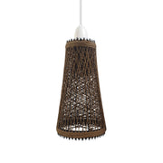 Wicker Vintage Rattan Lampshade E27 Barrel Light Shades~4217-2