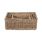 Set of 4 Grey Kubu Rattan Rectangular Storage Trays-2