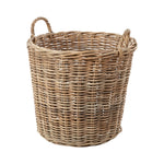 Grey Kubu Rattan Tall Round Storage Basket-1