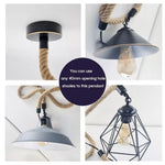 Retro Hemp Rope Iron Pendant Hanging set~2456-4