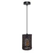 Single Wicker Rattan Ceiling Pendant Shade E27 cord Handmade Hanging Light~4197-0