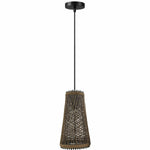 Easy Fit Woven Natural Rattan Pendant Ceiling Light ~6090-1