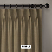 Pinch Pleated Woven Herringbone Linen Curtains UK - Natural Texture | Standard & Made to Measure-2