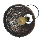 Modern Pendant Light Rattan Wicker Basket Ceiling Pendant Light Kit~1332-3
