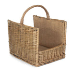 Antique Wash Open End Wicker Log Basket-1