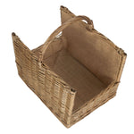 Antique Wash Open End Wicker Log Basket-2