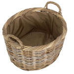Oval Rattan Log Basket With Cordura Lining-3
