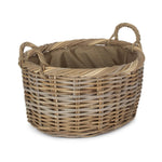 Oval Rattan Log Basket With Cordura Lining-4