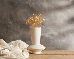 Camellia Ceramic Decorative White Vase-0