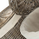 Antique Wash Round White Cotton Lined Laundry Basket-4