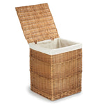 White Lining Light Steamed Square Wicker Laundry Basket-5