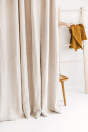 Organic Linen Shower Curtain | Natural Color | Eco-Friendly & Mold-Resistant | UK Made-4