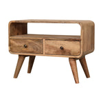 Mini Curved Oak-ish Media Unit dropshipping