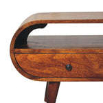 Chestnut Circular TV Stand-4