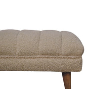Cream Boucle Puffer Bench-4
