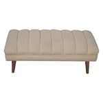 Cream Boucle Puffer Bench-5