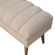 Cream Boucle Puffer Bench-7