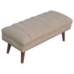 Cream Boucle Puffer Bench-8