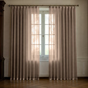 Light Brown Linen Sheer Curtains - Triple Pinch Pleat - Made to Measure-1