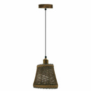 Natural Rattan Wicker Ceiling Pendant Light Lampshade Metal Pendant Lighting Kit - Basket Shape~1562-3
