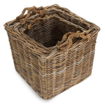 Square Grey Rattan Log Basket-2