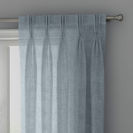Light Blue Linen Sheer Curtains - Triple Pinch Pleat - Made to Measure-0