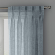 Light Blue Linen Sheer Curtains - Triple Pinch Pleat - Made to Measure-0