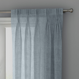 Light Blue Linen Sheer Curtains - Triple Pinch Pleat - Made to Measure-0