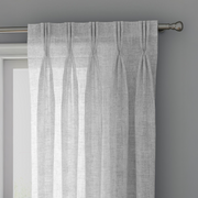 White Linen Sheer Curtains - Triple Pinch Pleat - Standard Sizes & Made to Measure-0