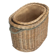 Oval Rope Handled Wicker Log Basket-2