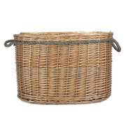 Oval Rope Handled Wicker Log Basket-3