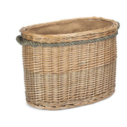 Oval Rope Handled Wicker Log Basket-4
