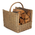 Antique Wash Open End Wicker Log Basket-0