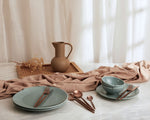 Brooklyn Washed Linen Salmon Tablecloth-2