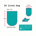 25 Biodegradable Bin Bags - 50 Litre-2
