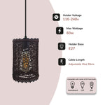 Rattan Pendant Shade Fits Existing Standard Pendant Lounge Bedroom Kitchen~1960-4
