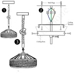 Industrial 2-Core Hemp Rope Pendant Light~1132-1
