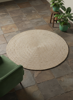 Braided Natural Jute Rug - 91 x 91 cm-1