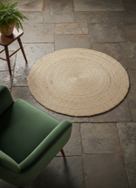 Braided Natural Jute Rug - 116 x 116 cm-1