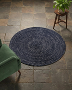 Braided Overdyed Round Jute Rug - 122 x 122 cm-1