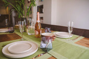 Luxury Table Runner Green - Organic Cotton & Handmade-1
