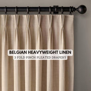 Organic Linen Curtains Triple Pinch Pleated | Blackout & Thermal Lining | 36 Colours | The Organic Habitat-0