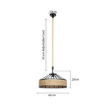 Large 1M Hemp Rope Pendant Light for Café & Bars ~5070-1