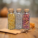 Mini Botanical Vial Trio β Lavender, Rose & Chamomile Petals-2