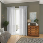 White Linen Sheer Curtains - Triple Pinch Pleat - Standard Sizes & Made to Measure-1
