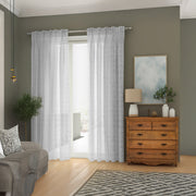 White Linen Sheer Curtains - Triple Pinch Pleat - Standard Sizes & Made to Measure-1